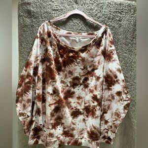 Cato Tie-Dye Sweater in Brown and Cream